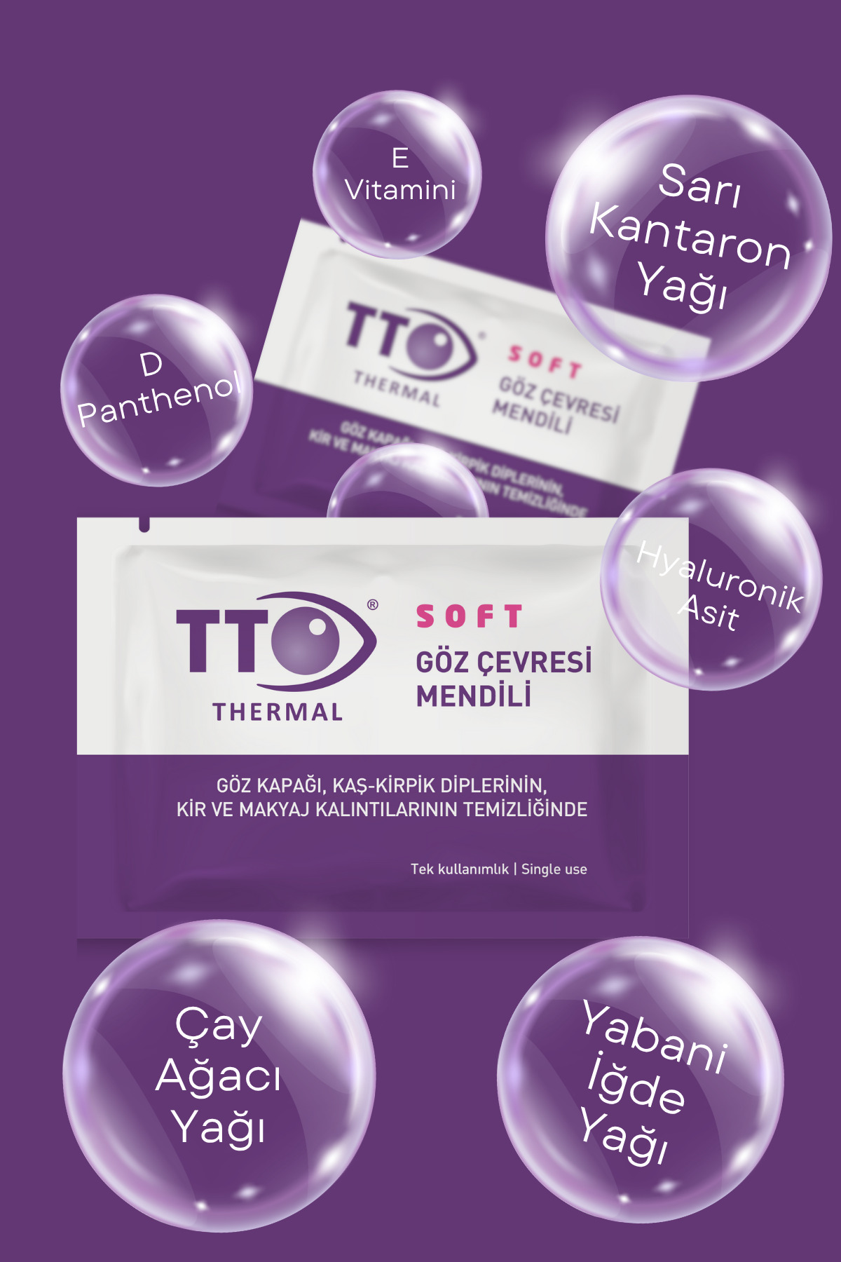 Göz Temizleme Mendili Hassas Göz Çevresi Hijyeni 12 Adet Hyalüronat ve Çay Ağacı Yağı Soft — 8680145084640 — تصویر 4 از 6