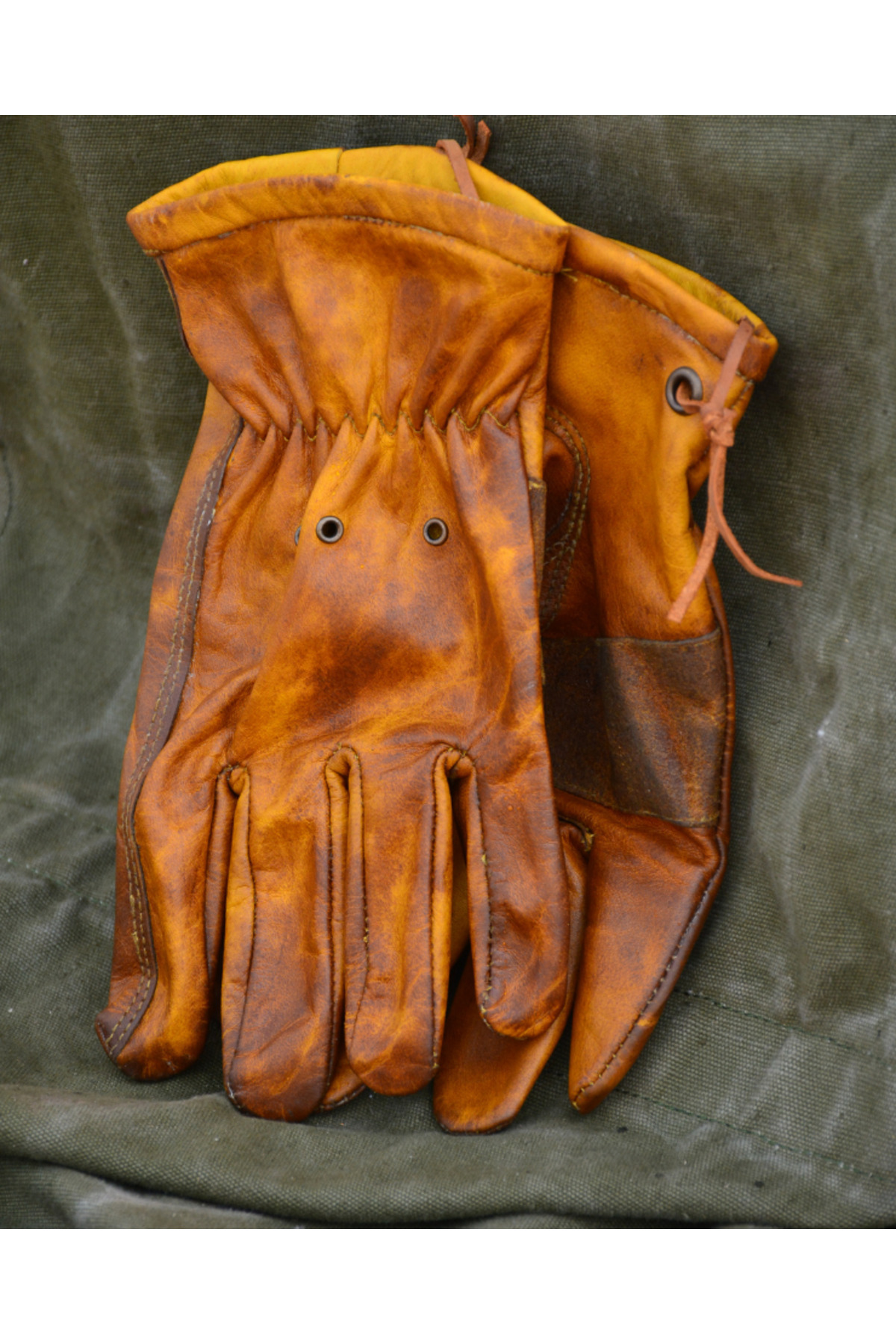 Craftman atölye Gerçek Deri Bushcraft Eldiven, Motorcu Eldiveni , Kamp ve İş Eldiveni