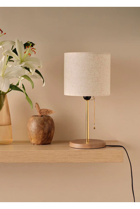 Bella Maison Sera Kumaş Başlıklı Abajur Krem (19x17 cm)