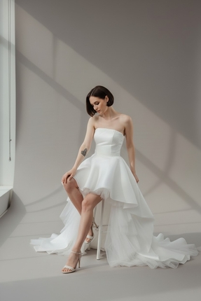 bride in love ÖNÜ KISA ARKASI UZUN GELİNLİK NİKAH ELBİSESİ