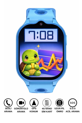 You Watch Akıllı Çocuk Saati Sesli ve Görüntülü Görüşme İP68, Sim Kart Özelli...
