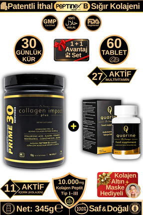 Dr.Sammy's Quarine Saç Vitamini + Prime 30 Collagen Avantaj Set (1 Aylık Hidr...