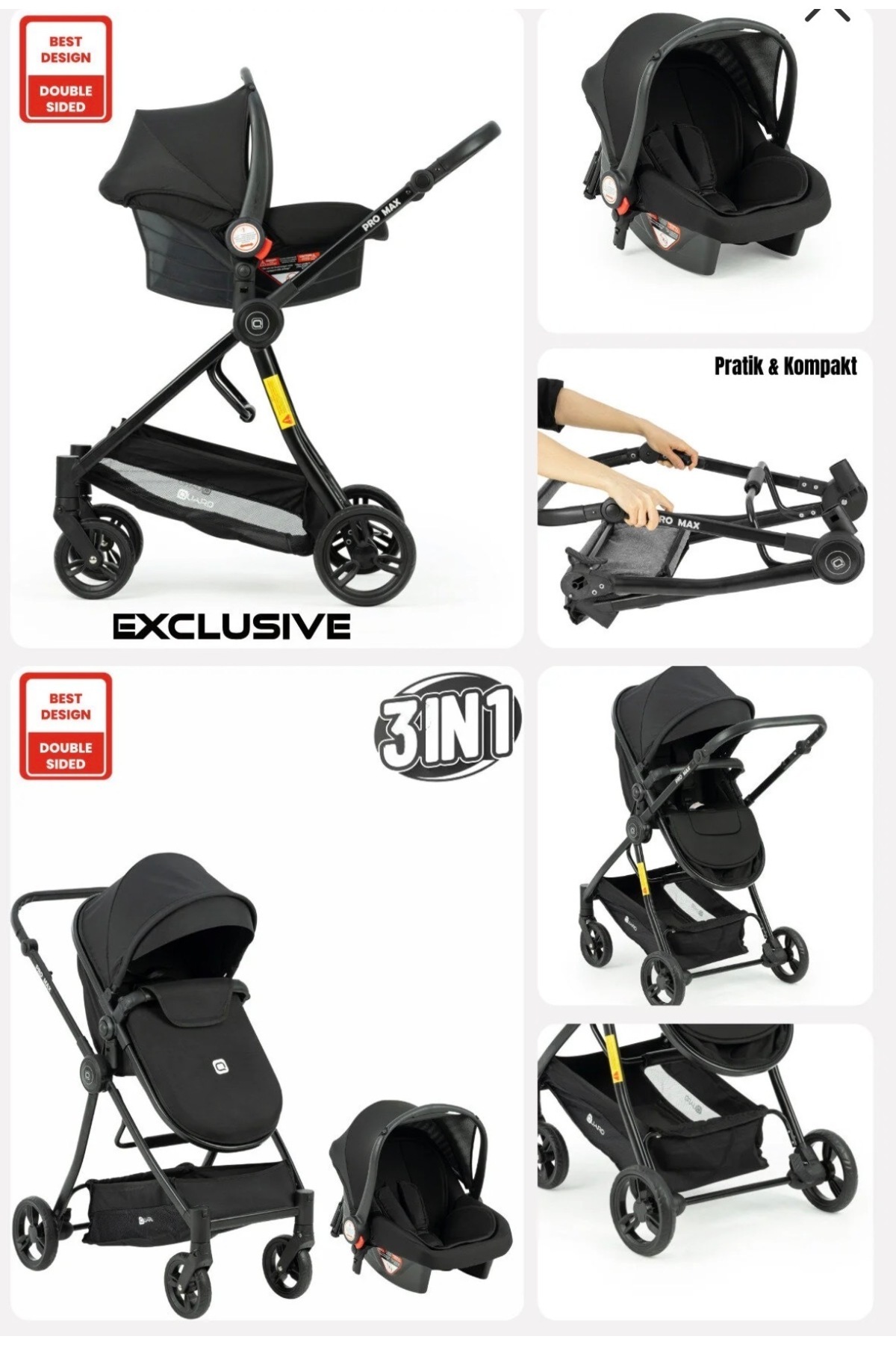 QUARD Seyahat Sistem Taşıma Pusetli Bebek Arabası fotoğrafı 3 (önizleme)