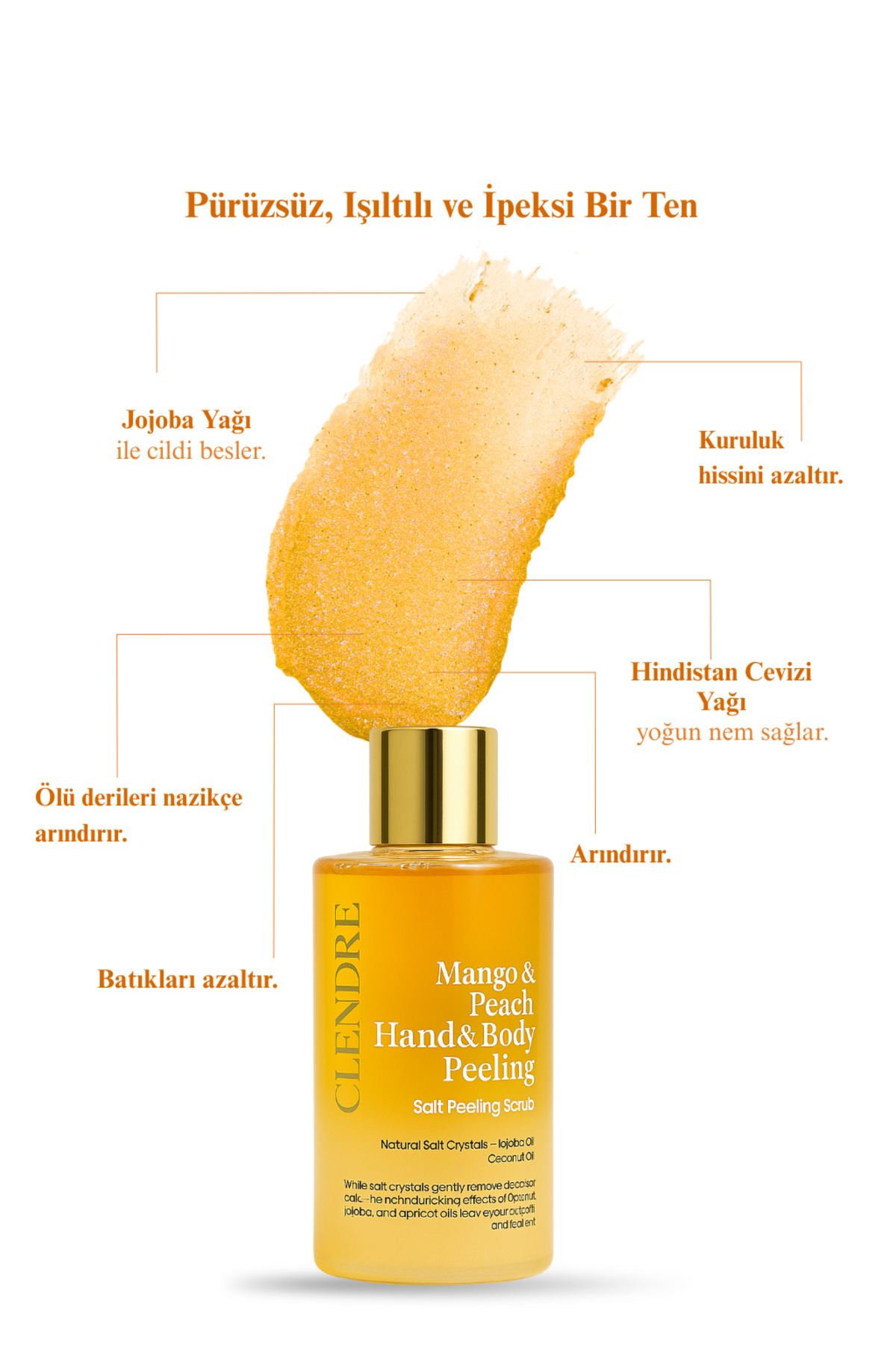 Mango & Şeftali Vücut Scrub – Hindistan Cevizi Yağlı, Batık Karşıtı 250ML — MangoŞeftali — تصویر 3 از 8
