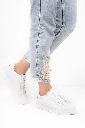 SEÇ KUNDURA Seç 217 Hakiki Deri Sneakers Ayakkabı Beyaz