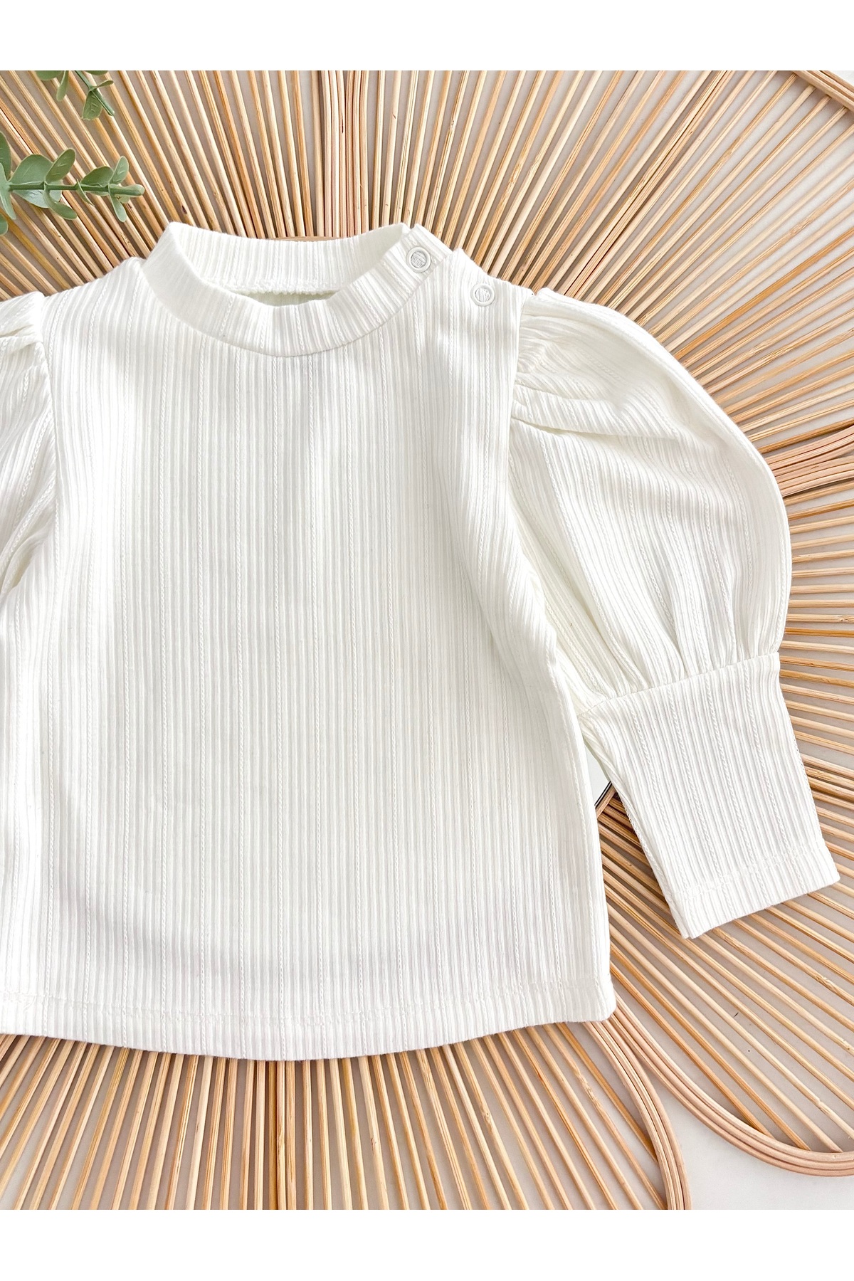 Jammybaby Püsküllü Kot Jile Elbise %100 Pamuk Likralı Ribana Balon Bluz Lüks Jean Kız Bebek Takım fotoğrafı 6 (önizleme)