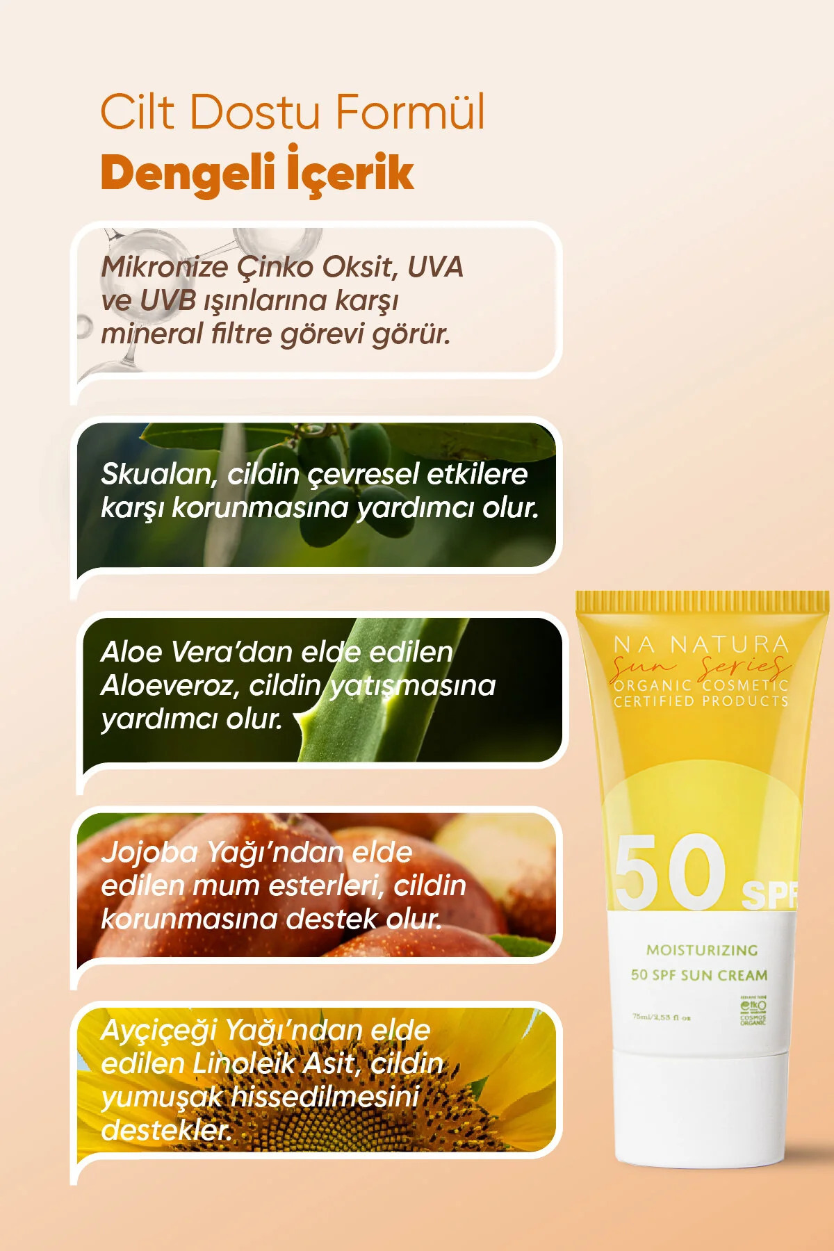 کرم ضد آفتاب ارگانیک با فیلتر معدنی SPF 50 و اکسید روی | پوست حساس 75 میلی لیتر — IVN33G — تصویر 3 از 7