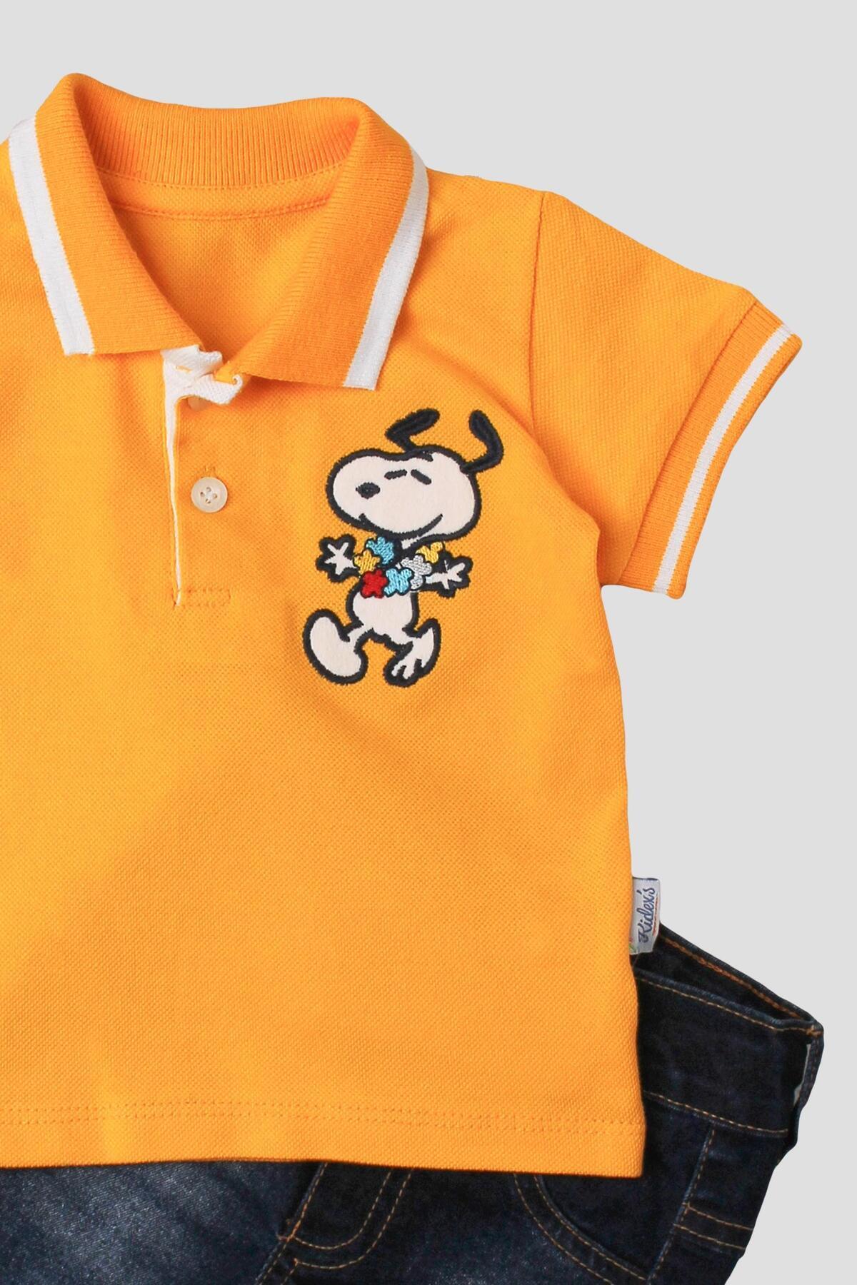 Chicsy Baby Erkek bebek pamuklu polo takım pantolon üst ikili takım düğün doğum günü nişan nikah bayram fotoğrafı 4 (önizleme)