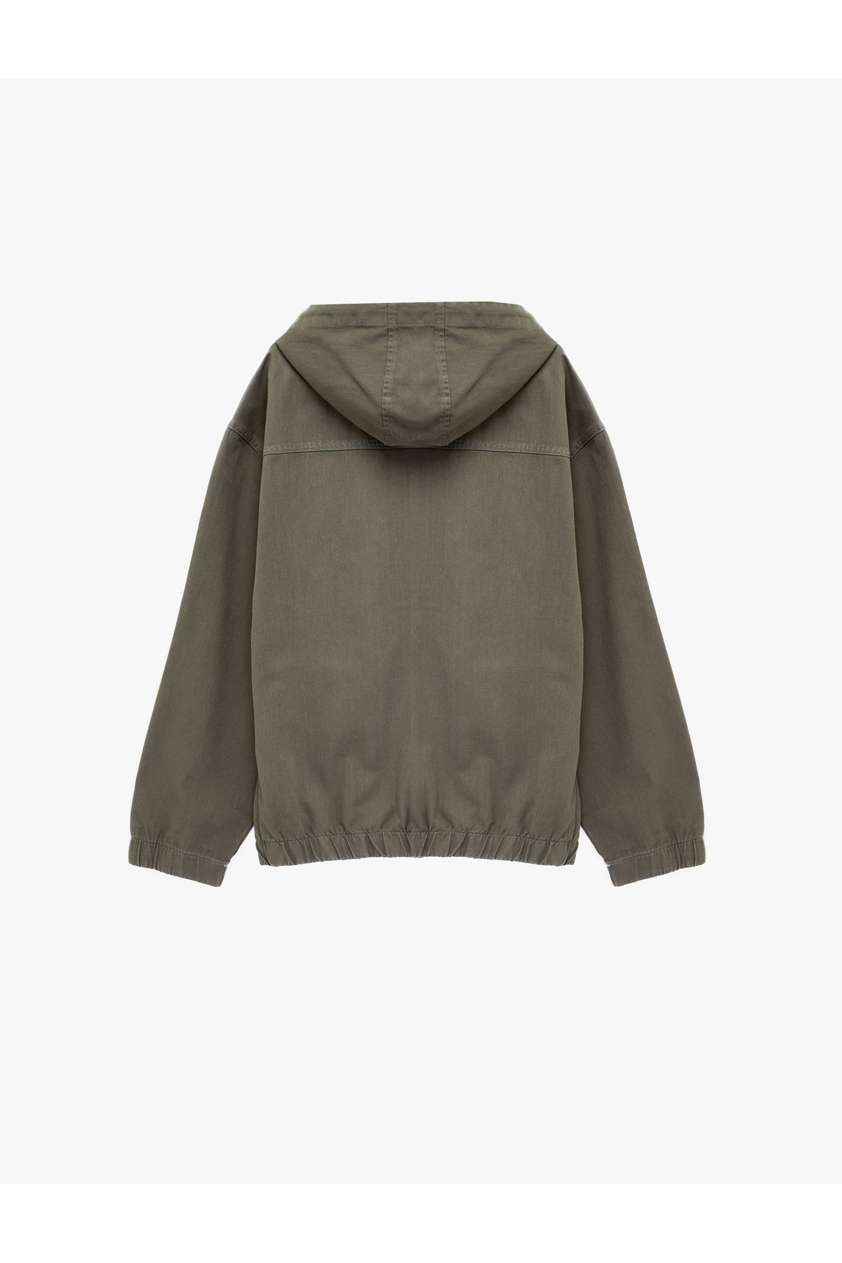 Koton  Pamuklu Cepli Uzun Kollu Fermuarlı Oversize Kapşonlu Jean Ceket - Görsel 4