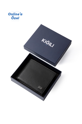 Kiğılı Düz Kartlık Para Bölmeli Hediye Kutulu Cüzdan