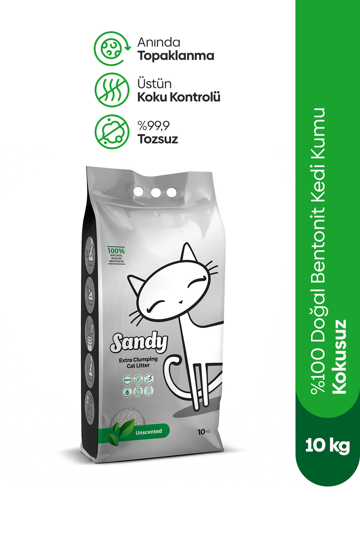 Sandy Kokusuz Topaklanan Kedi Kumu 10kg - Fiyatı, Yorumları