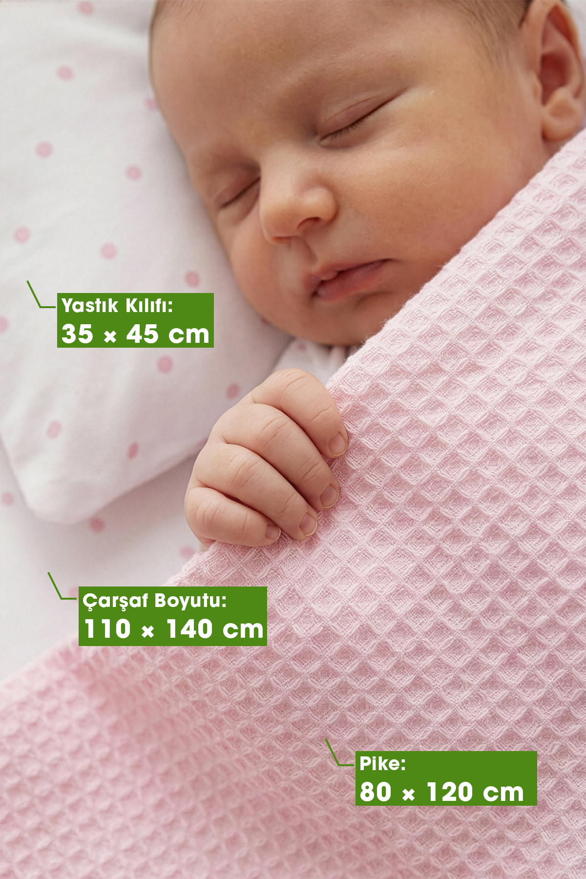 Yada Baby %100 Pamuk Poplin Waffle Bebek Pike Takımı (80 X 120 CM) (OEKO-TEX SERTİFİKALI) fotoğrafı 2 (önizleme)
