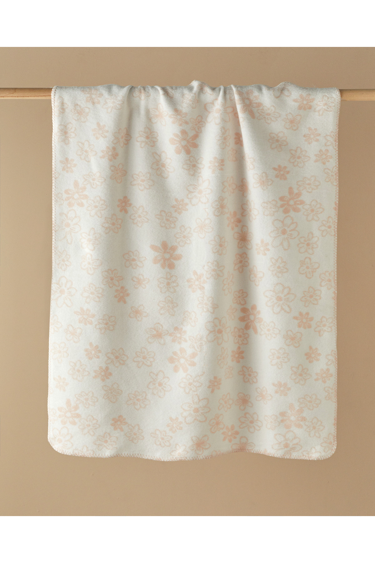English Home Charming Garden Pamuklu Bebe Battaniye 100x120 cm Pudra fotoğrafı 2 (önizleme)