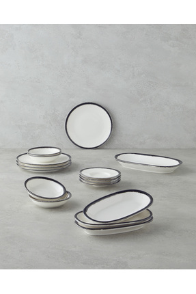 English Home Horizon Porselen Kahvaltı Takımı 16 Parça 4 Kişilik Siyah