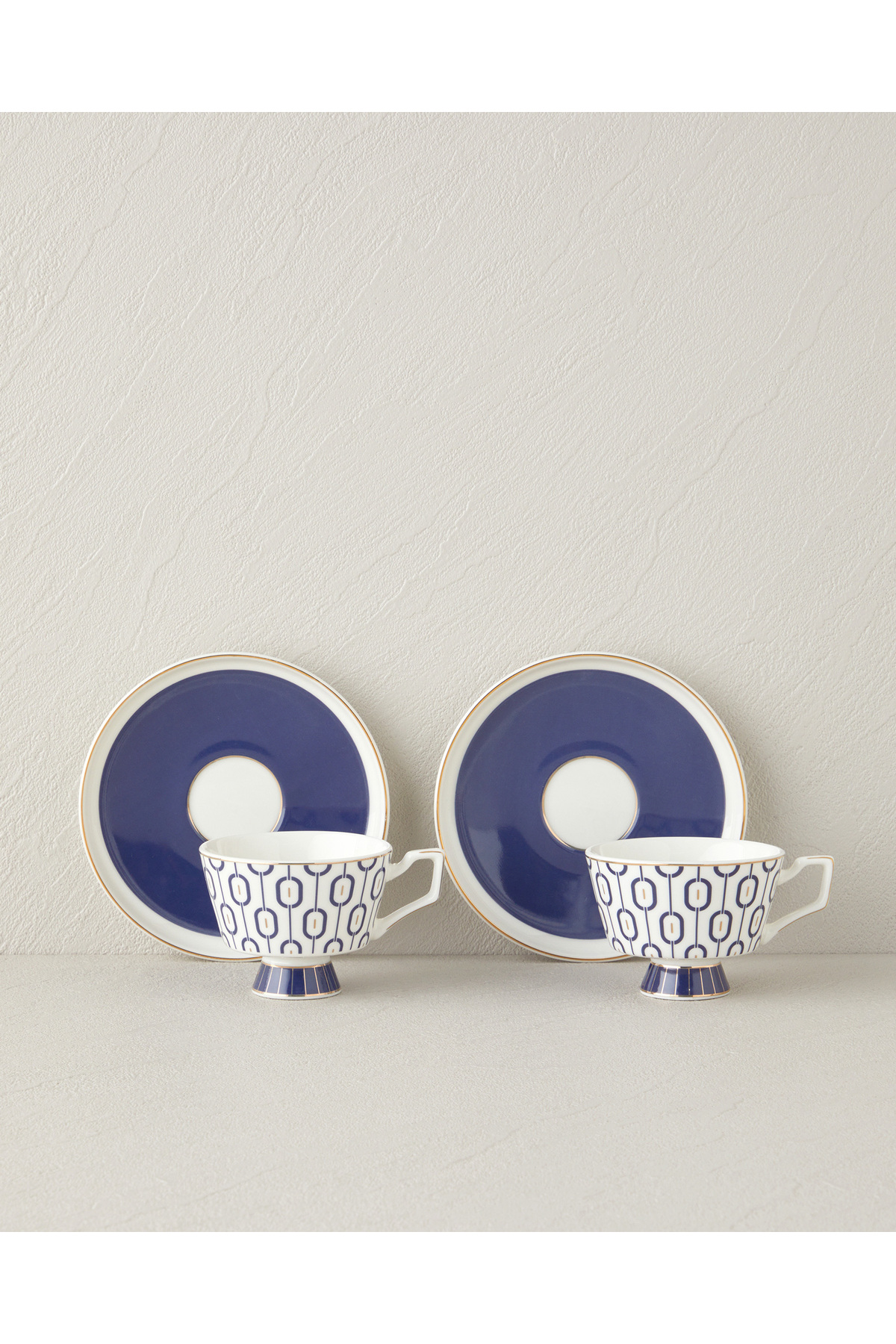 Octavia New Bone China 4 Parça 2 Kişilik Kahve Fincan Takımı 90 ml Lacivert