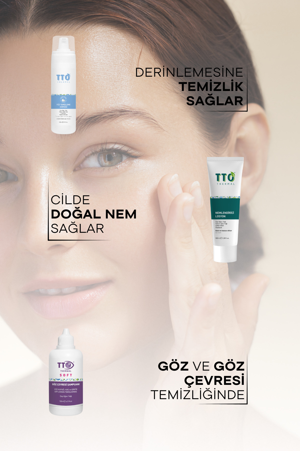 Cilt Bakım Seti Hassas ve Kuru Ciltler İçin 3 Parça Çay Ağacı Yağı ve Hyaluronik Asit — TYCU1BTSUN169268859130216 — تصویر 2 از 5