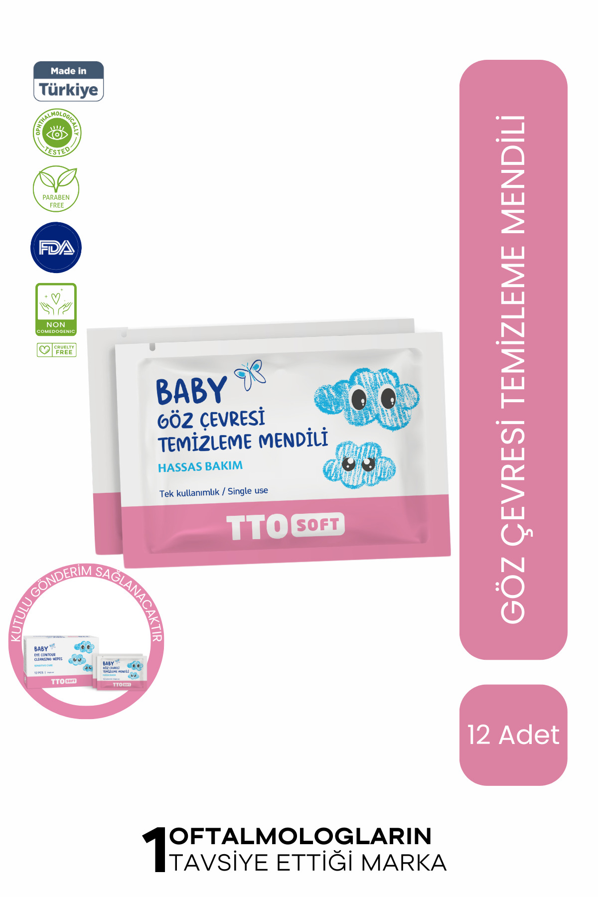 TTO Soft Baby Bebek Göz Çevresi Temizleme Mendili (YENİDOĞAN BEBEKLERDE GUVENLE KULLANIM) - Fiyatı, Yorumları