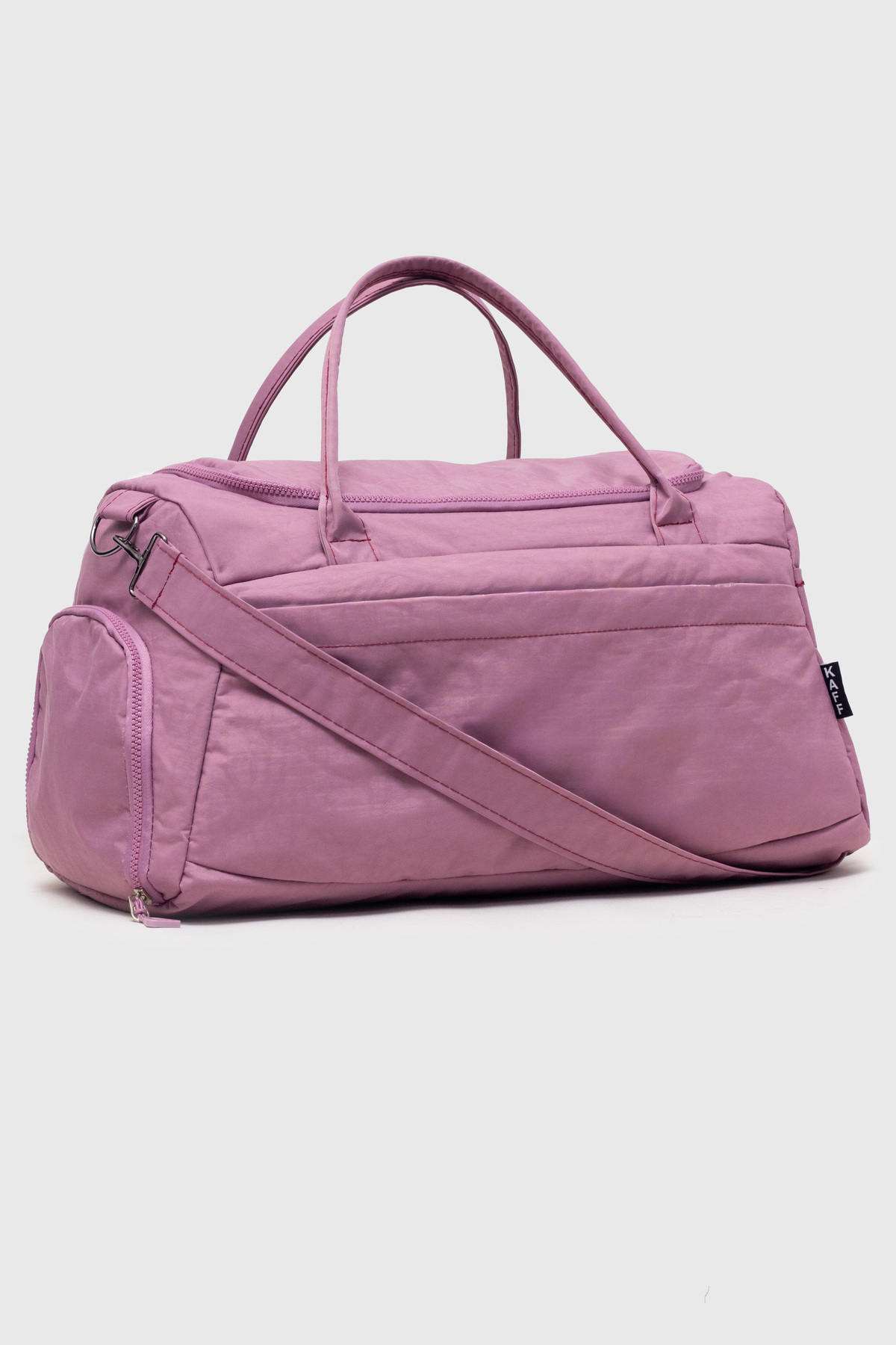 KAFF  Mürdüm Krinkıl Kumaş Ayakkabı Bölmeli 0818 Önü Cepli Su Geçirmez Omuz Askılı Spor Ve Seyahat Çantası - Görsel 3