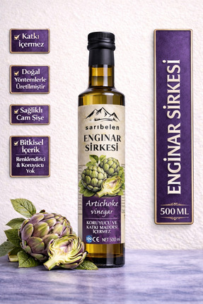 sarıbelen Enginar Sirkesi 500 ml – Doğal Fermente, Katkısız Cam Şişe