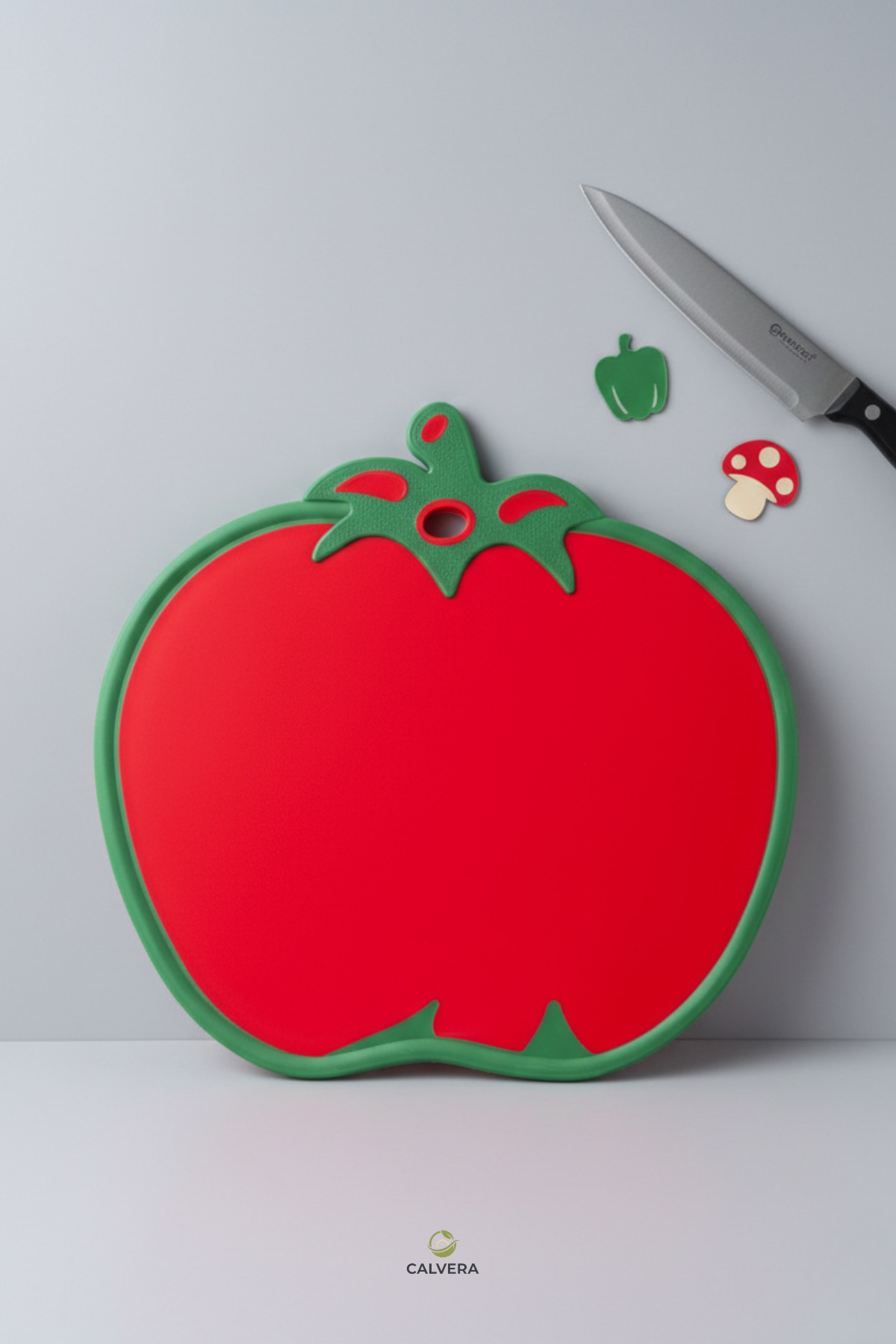 Tomato Shaped Cutting Board - Kitchen Preparation Board with Non-Slip Base 30 cm