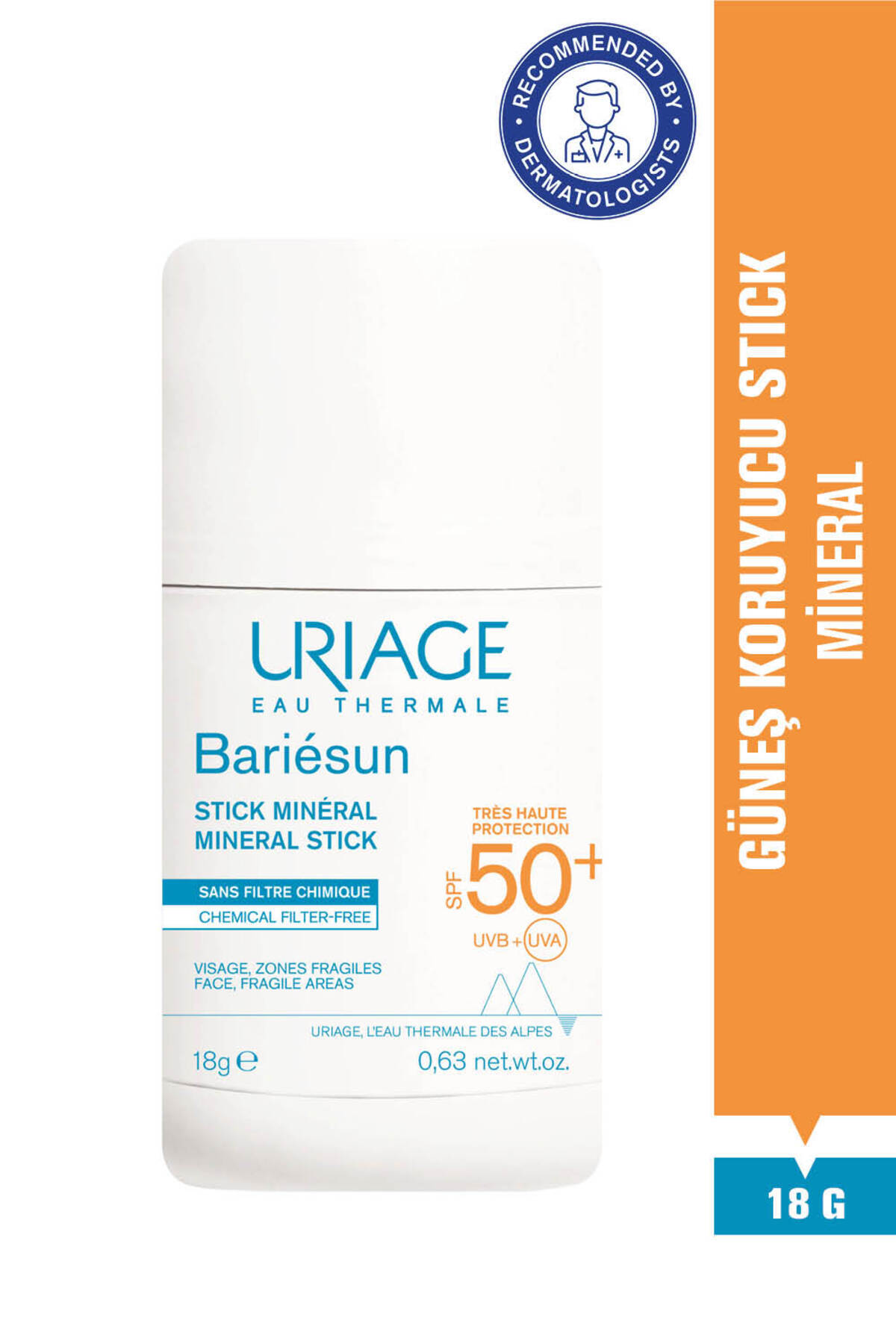 Uriage BARIESUN SF50+ Yüksek Koruma Faktörlü Mineral Güneş Koruyucu Stick 18 g — 3661434014116
