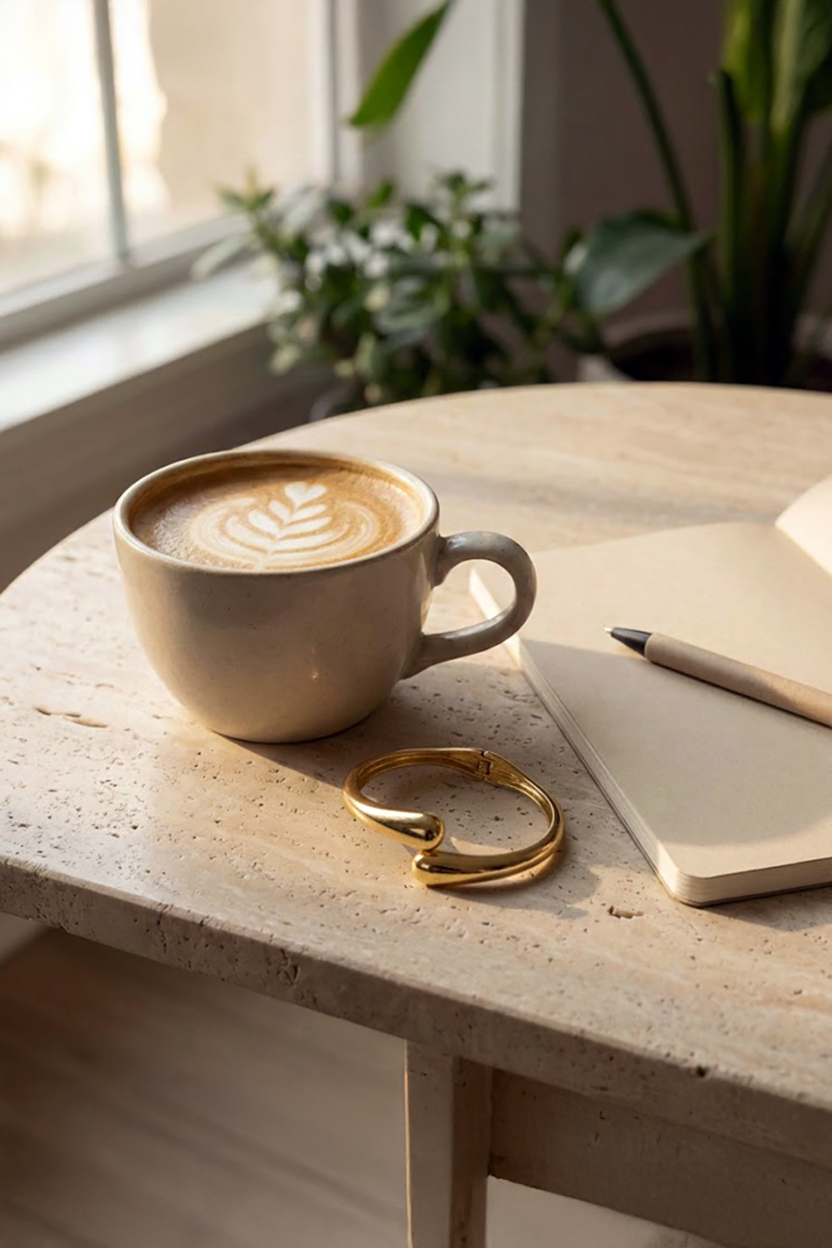 Hedef Bijuteri  Özel Seri Gold Renk Damla Model Tasarım Kelepçe Bileklik - Görsel 6