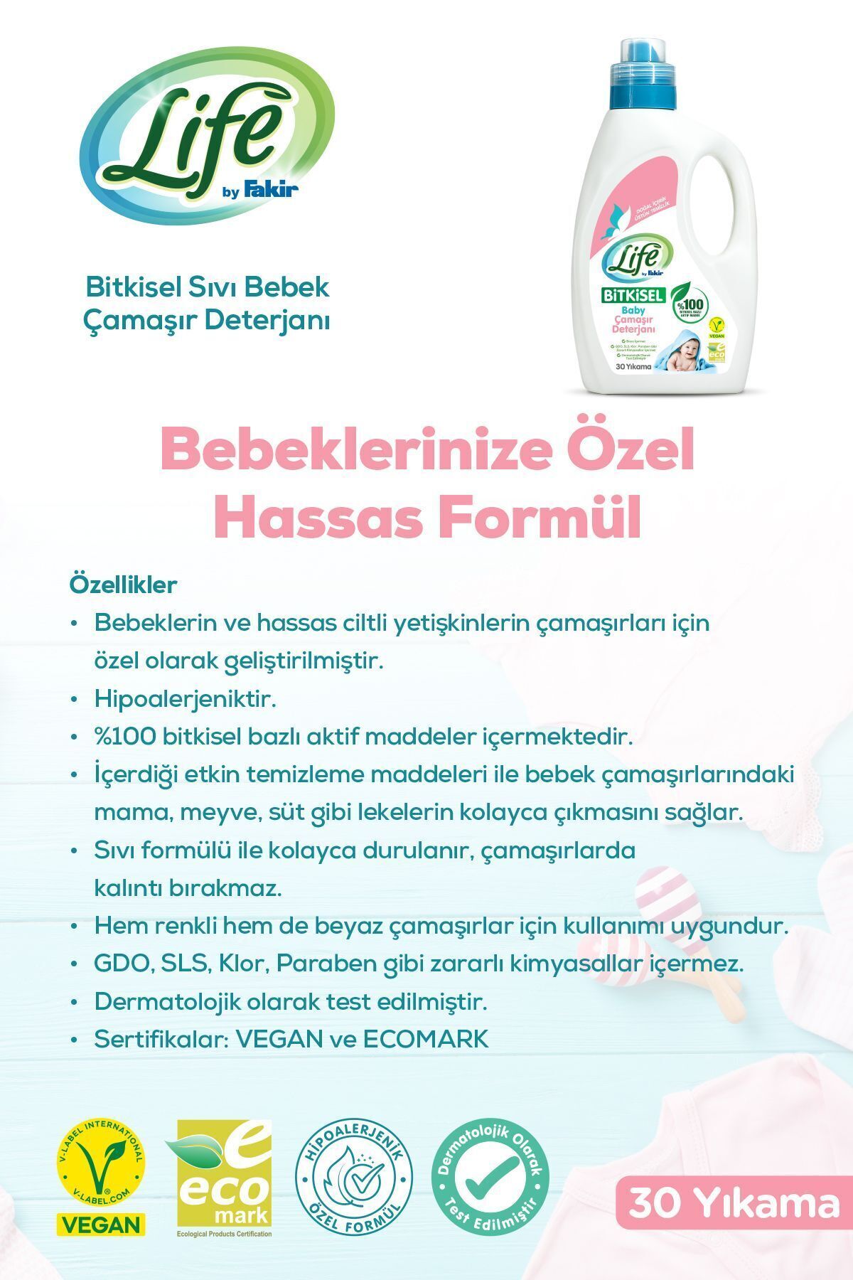 Life By Fakir Life Fakir Bebek Çamaşır Deterjanı 1500 ml fotoğrafı 3 (önizleme)