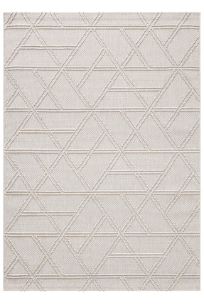 Koza Halı Alba Krem Geometrik Çizgili Tozumaz Salon Koridor Balkon Teras Bahç...