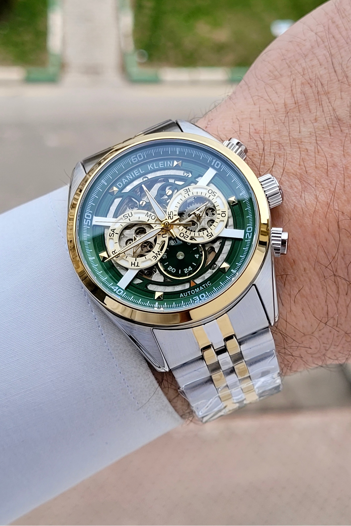 Gold Silver Green Color Automatic 42mm Internal Indicators Active Men Wristwatch