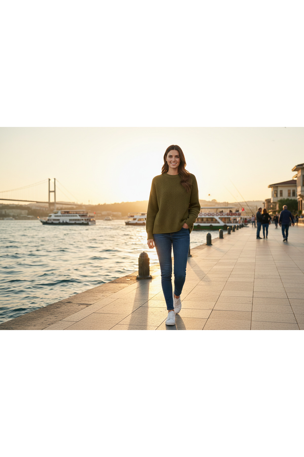 MELLY MORE  SALAŞ KAZAK YEŞİL