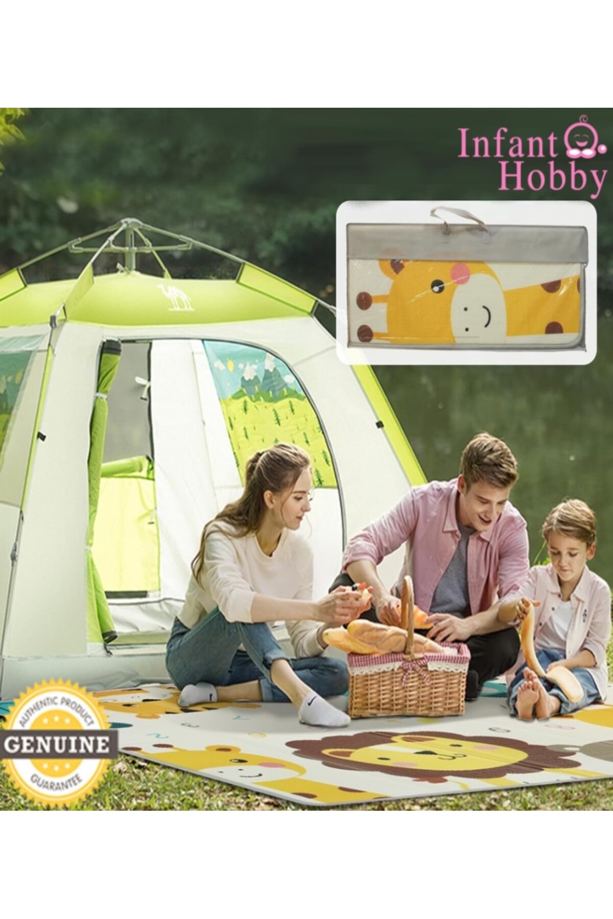 İnfant Hobby Happy Dream Premium Katlanabilir Oyun Matı Çift Taraflı Tasarım 160x180x1 Cm fotoğrafı 2 (önizleme)