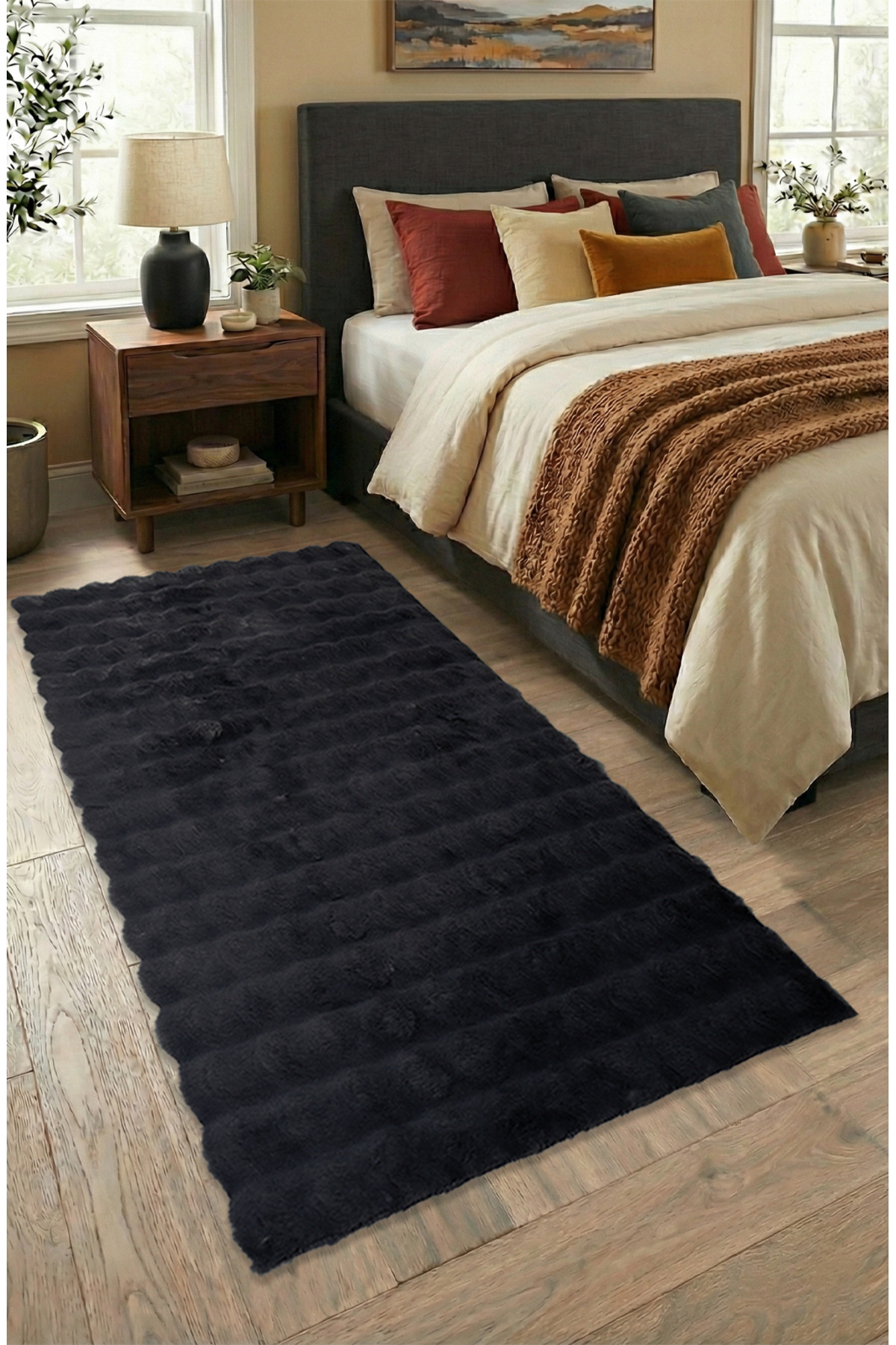 Bubble Rabbit Feather, Anti-Slip Suede Sole, Super Soft, Ultra Luxury, Washable Carpet