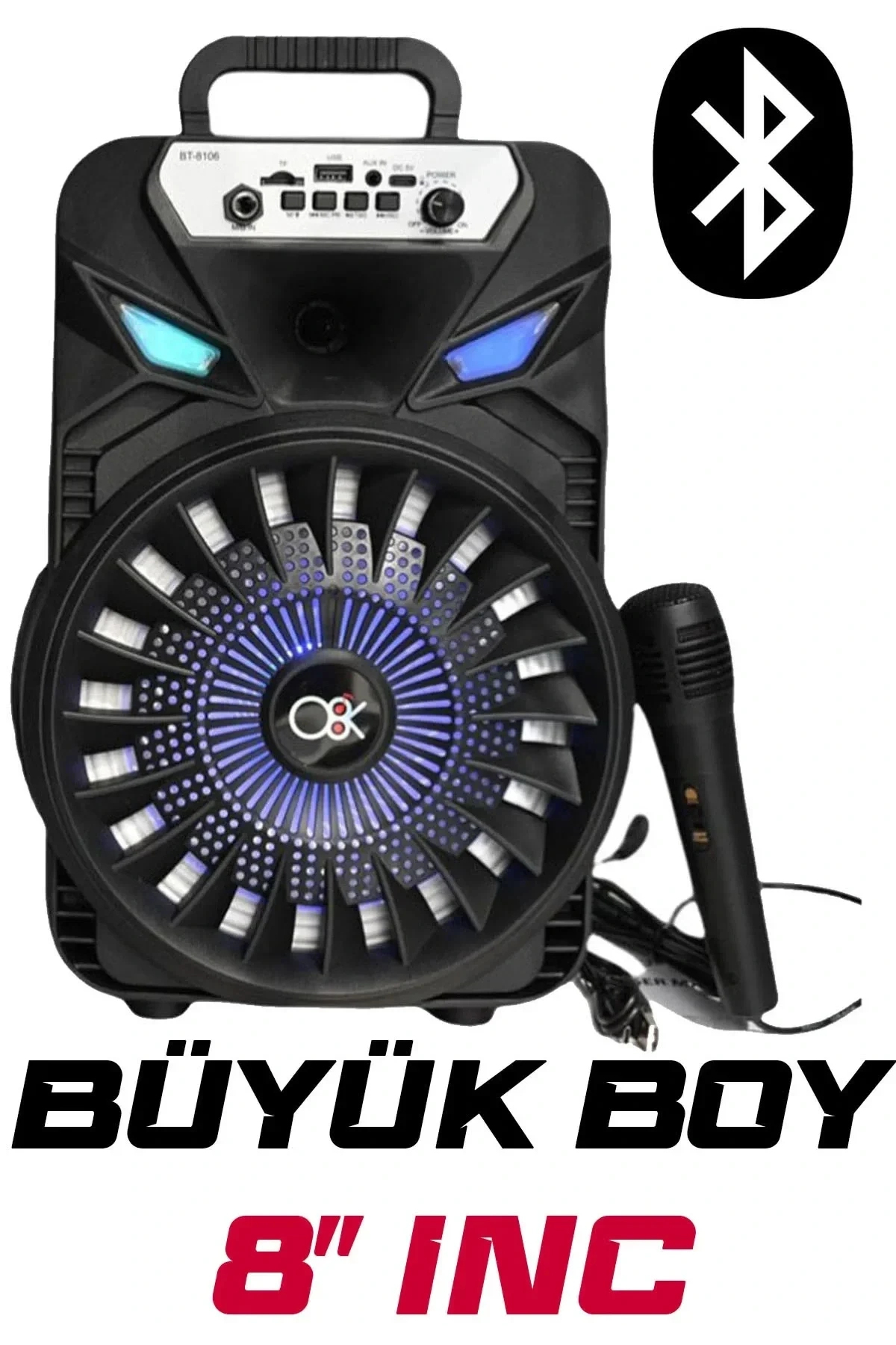 jetucuzal Platoon PL-8106 BT USB SD AUX 8 İNÇ Mikrofonlu Anfi