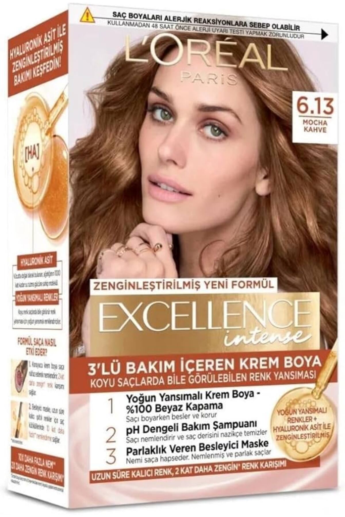 رنگ مو - Excellence Intense 6.13 قهوه‌ای موکا ۳۶۰۰۵۲۲۸۲۲۳۳ — زرد ۱۹۵۶۴۳۰۳۲۴۰۴۶۸ — تصویر 6 از 6