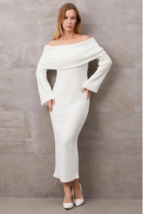 arslan triko Madonna Yaka Uzun Triko Elbise