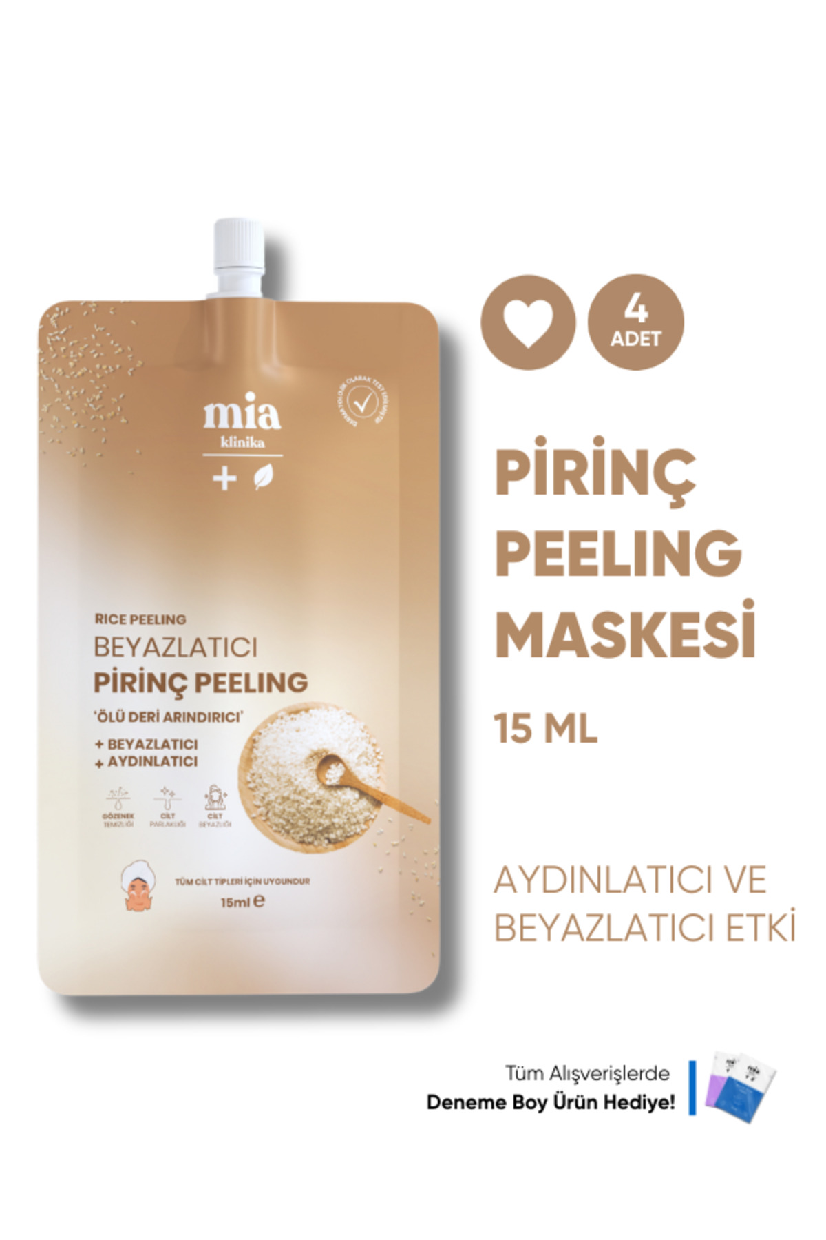 mia klinika Aydınlatıcı ve Beyazlatıcı Pirinç Peeling 15 ML — MKPP
