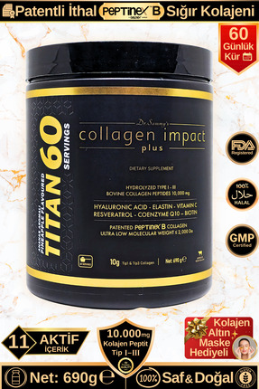 Dr.Sammy's Toz Kolajen Peptit 10.000 Mg Tip 1-3 Hidrolize Sığır Kolajeni | Ti...