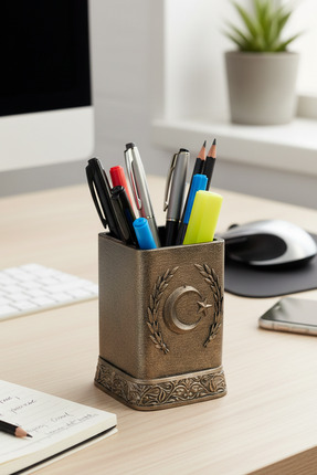 AF SANART Zeytin Dalı Ayyıldız Türkiye temalı Kalemlik Bakır