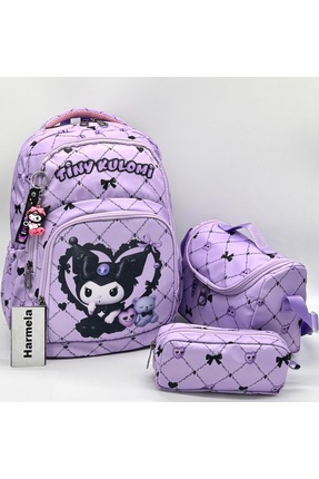 ÇantaExpress Kız Çoçuğu Ilkokul Çantası Karakter Desenli Lila 3'li Takım Ilk ...