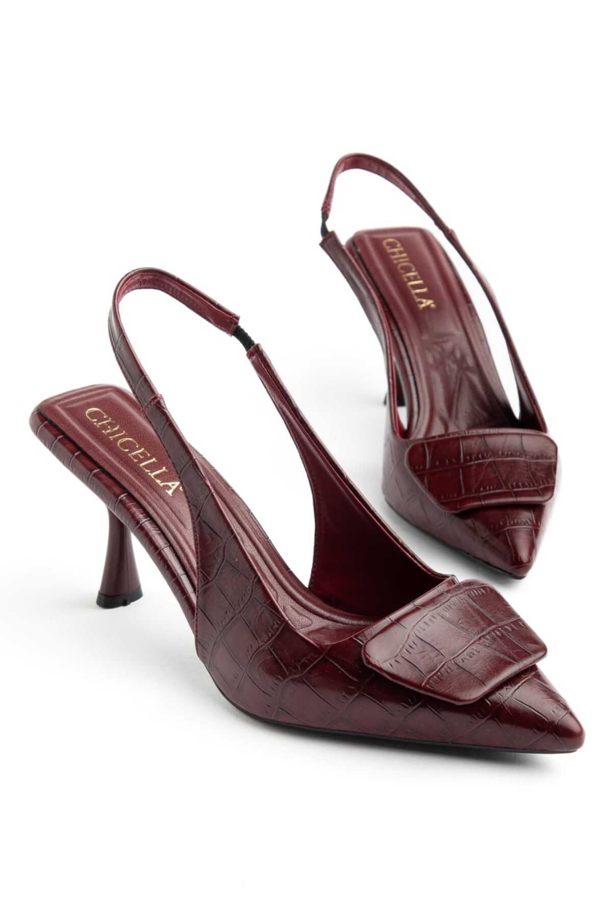 Adessa Bordo Kadın Topuklu Ayakkabı Stiletto