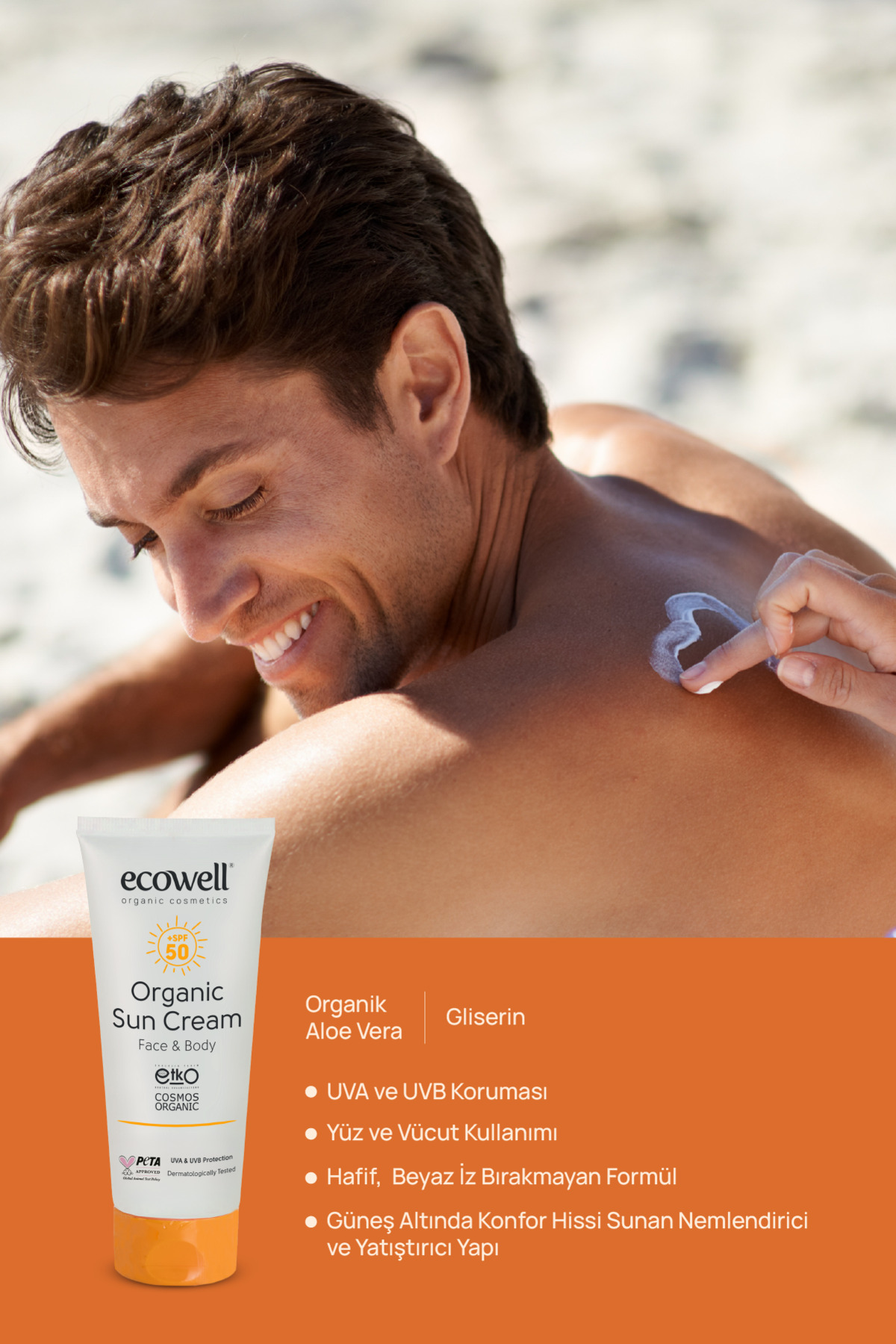 Ecowell Organik Güneş Kremi Spf 50 110 gr fotoğrafı 2 (önizleme)