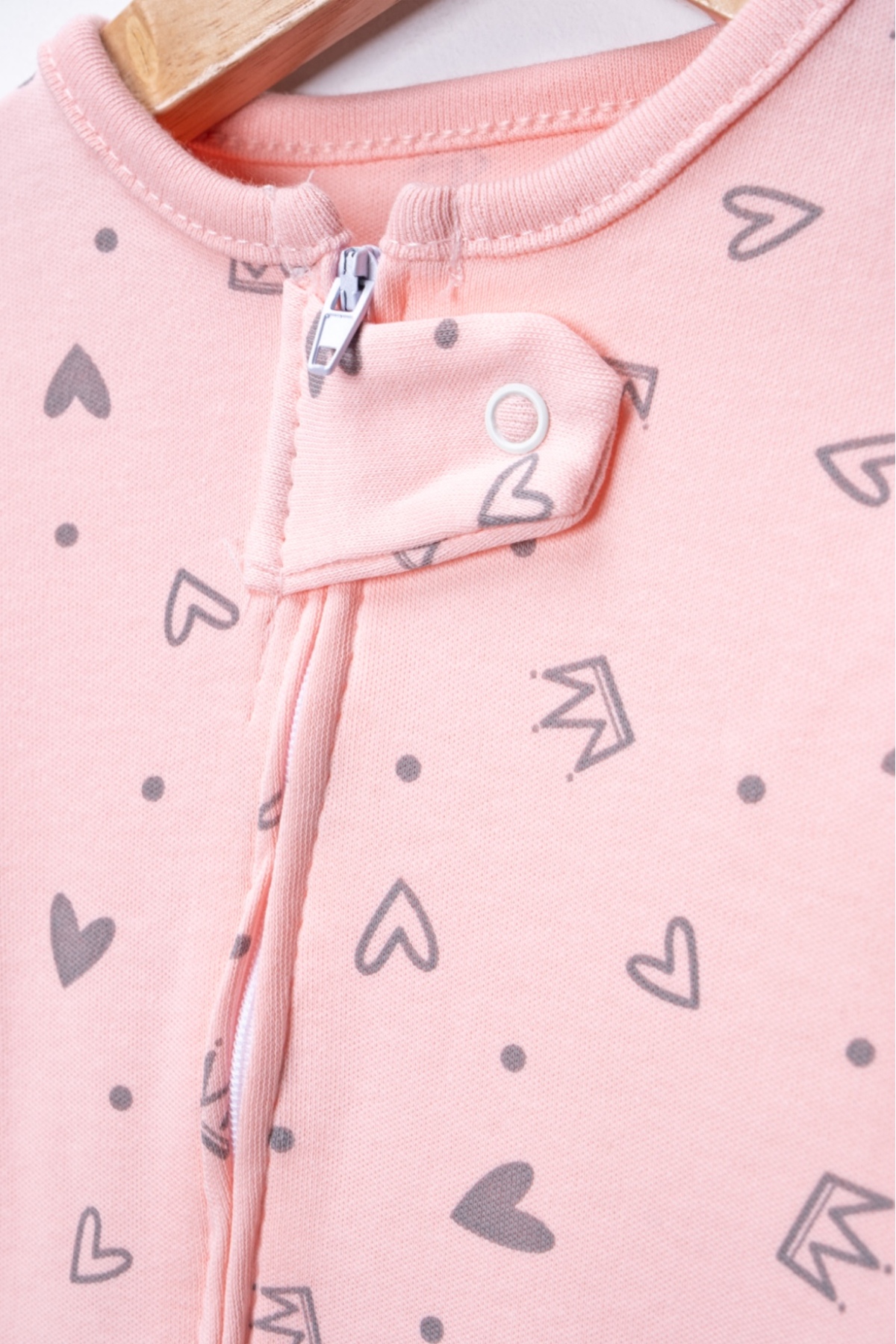 Mıdırık Unisex Erkek Bebek Kız Bebek %100 Pamuklu 9- 18 Ay Fermuarlı 3'lü Armut Desenli Manşetli Tulum Seti fotoğrafı 4 (önizleme)