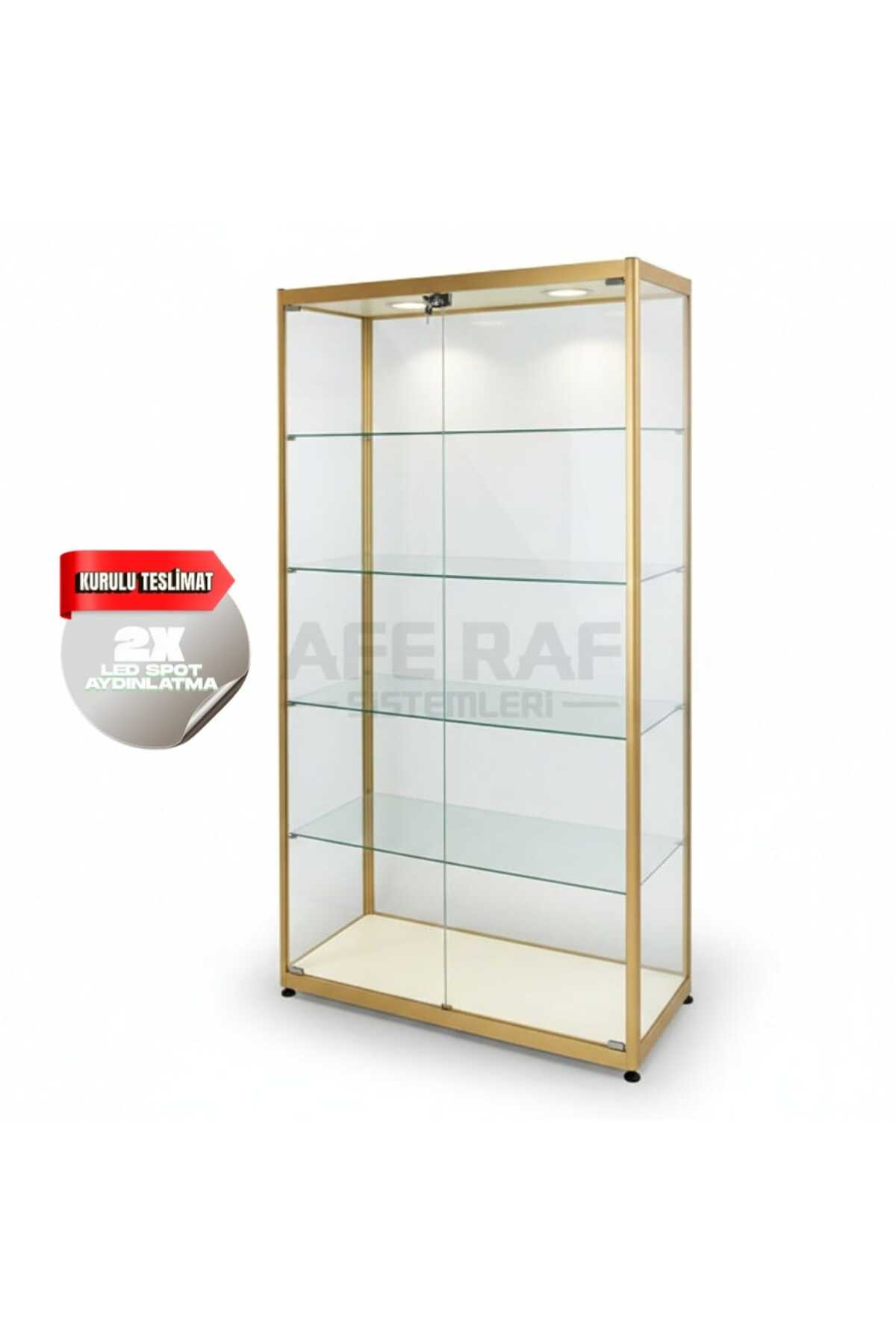 Installed Glass Showcase- Collection- Gümüşlük, Glass Showcase, GlassCabinet-30x70x180
