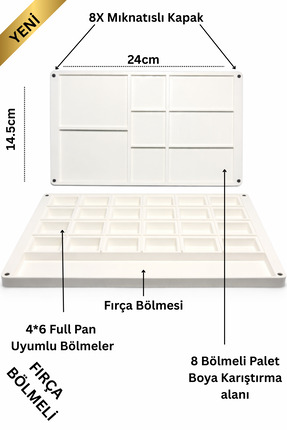 3BStudio st petersburg sonnet sert plastik sulu boya kutusu 24 full pan bölme...
