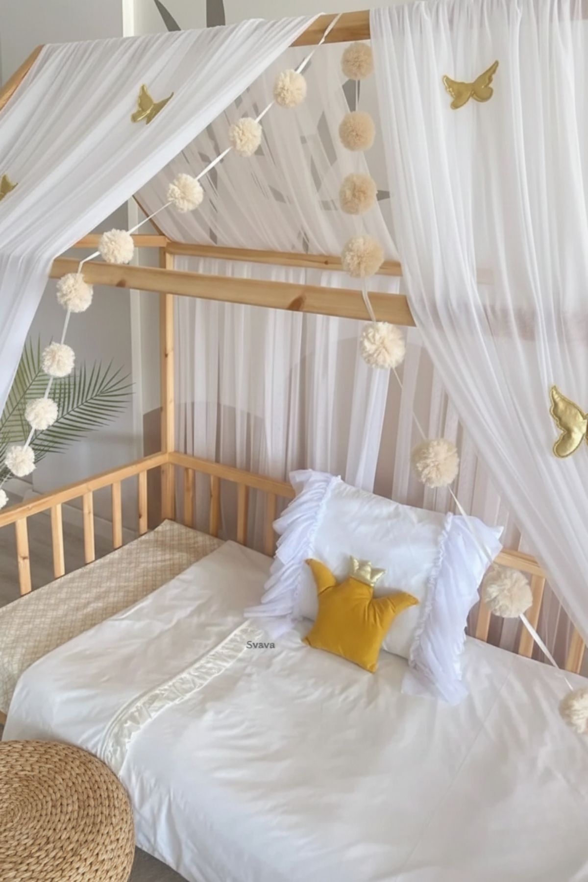 Svava Montessori Yatak Gölgeliği, Gölgelik Çadırı, Gölgelik Yatak,Çocuk Yatak Perdeleri fotoğrafı 2 (önizleme)