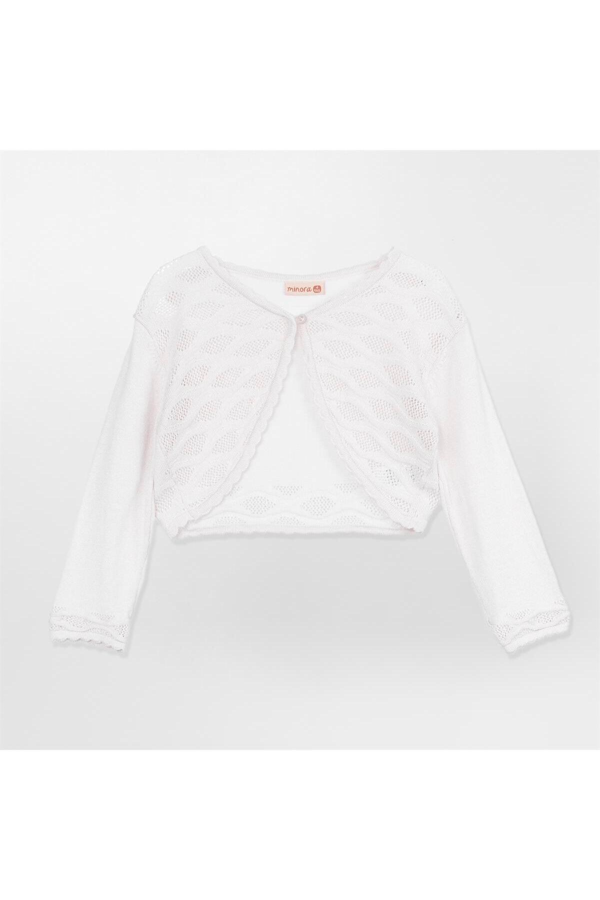 Minora Triko Dalgalı Bolero Kemik fotoğrafı 4 (önizleme)