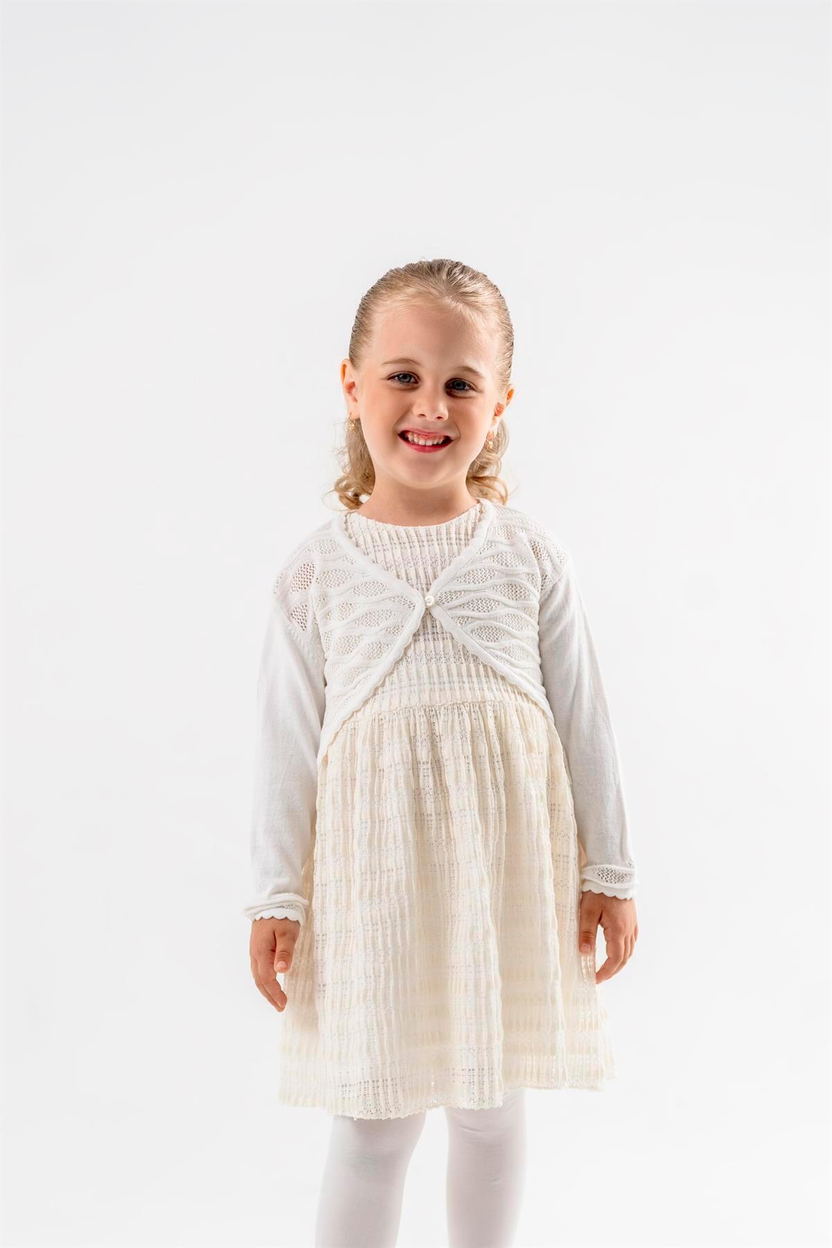 Minora Triko Dalgalı Bolero Kemik fotoğrafı 3 (önizleme)