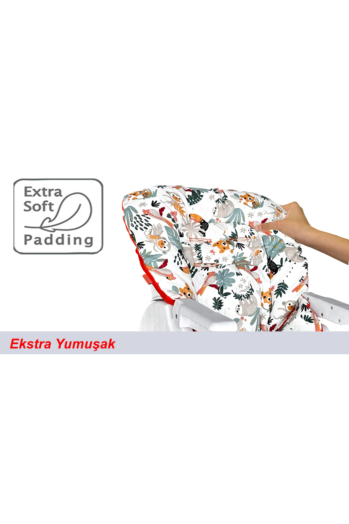 Holmer Leke Tutmaz Organik Mama Sandalyesi Minderi & Kılıfı Max-M Açık Gri fotoğrafı 4 (önizleme)