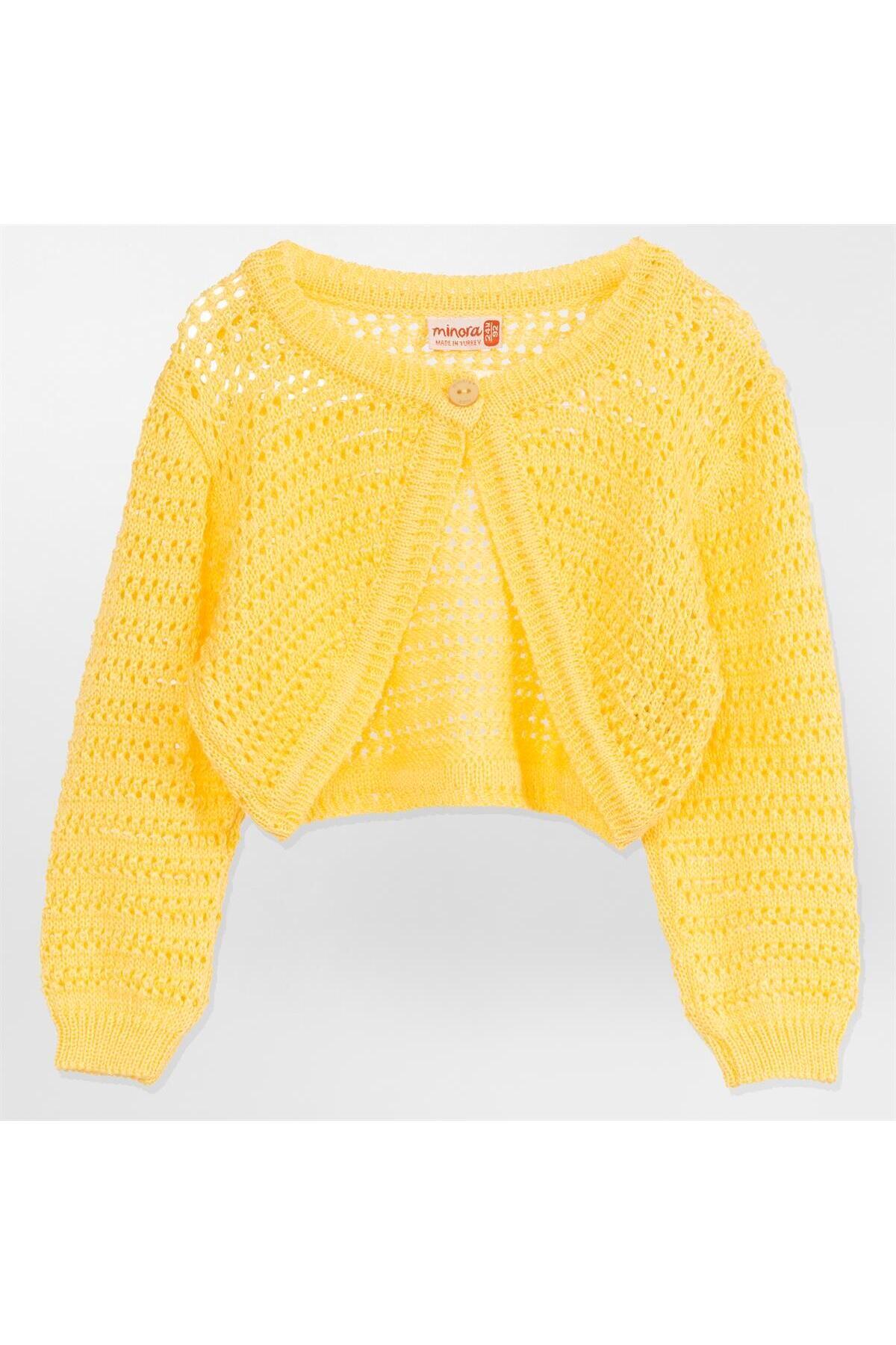 Minora Triko Ajurlu Bolero Sarı fotoğrafı 2 (önizleme)