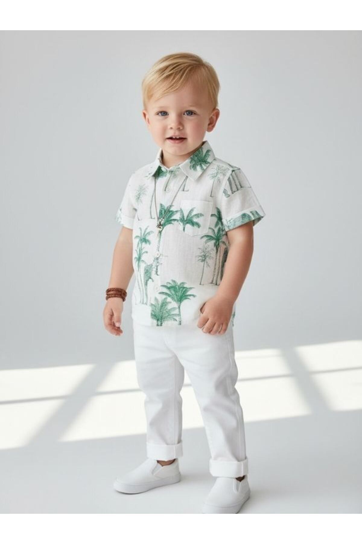 çikoby Erkek Bebek Pamuklu Fil Desenli Kısa Kol Gömlek fotoğrafı 4 (önizleme)